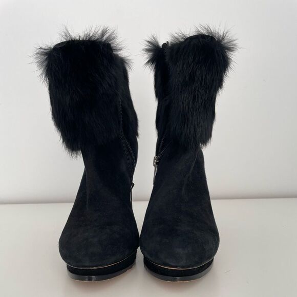 BCBGMAXAZRIA Black Suede Booties - Picture 2 of 8